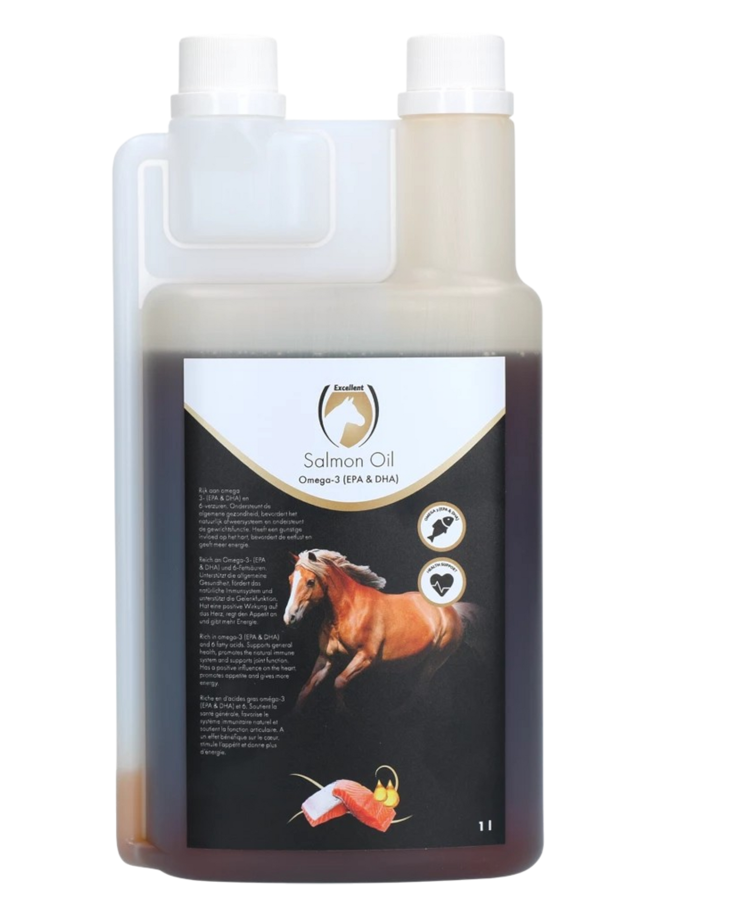 Excellent Horse Salmon Oil 1 l Supports the immune system, digestive system and joints