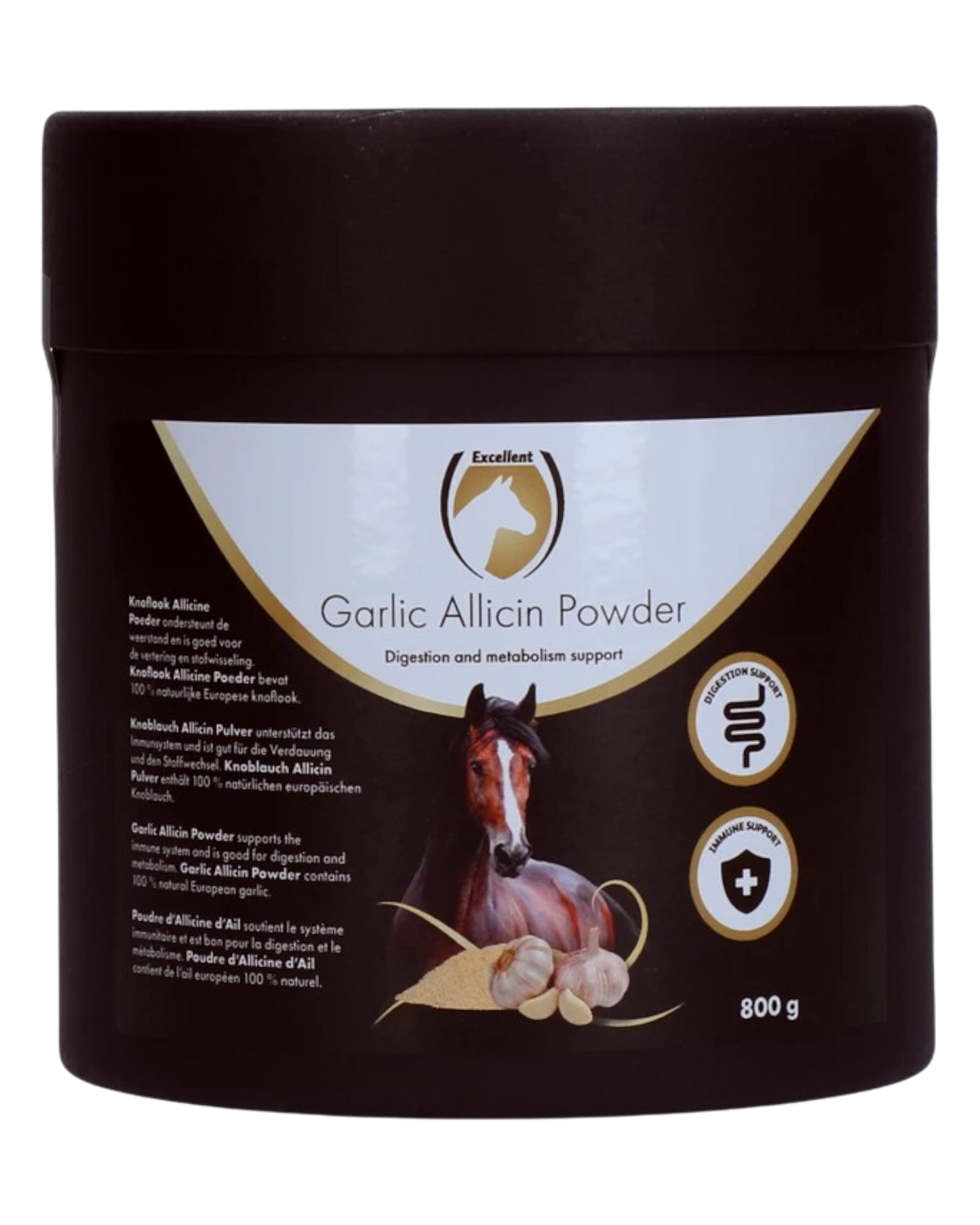 Excellent Horse Czosnek Allicynowy w proszku 800 g wspomaga odporność, trawienie oraz ogólny stan zdrowia